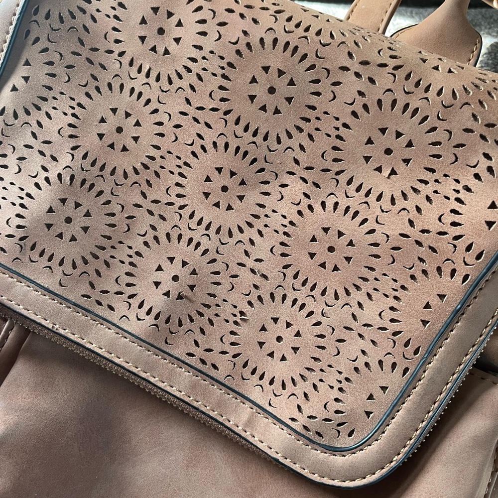 Anne Klein Brown Suede Mini Backpack - image 4